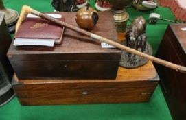 A Victorian mahogany and brass bound writing slope,