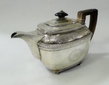 A George III silver teapot (by John Emes, London 1806), 19.
