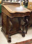 A Victorian burr walnut Davenport desk