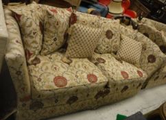 A Brights of Nettlebed "Aston" drop-arm Knole sofa in Jim Dickens fabric