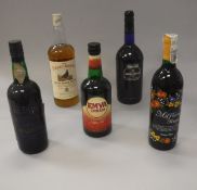 WITHDRAWN A mixed lot of wines and spirits including Harveys Bristol Cream Sherry 1 litre and 75cl,