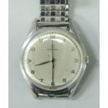 A circa 1951 Omega stainless steel gentleman's wristwatch,