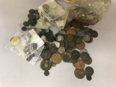 A collection of various Roman copper and other coinage,