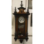 A circa 1900 walnut and ebonised cased Vienna regulator,