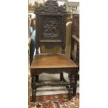 A 19th Century oak hall chair,