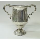 A George V silver trophy cup inscribed "Cirencester Grammar School Junior School Victor Ludorum Cup