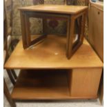 A modern teak G Plan coffee table together with a McIntosh Furniture teak nest of two occasional