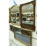A Georgian style walnut framed mirror with gadrooned edge and bevel edge plate,