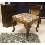 A collection of furniture comprising a 19th Century dressing stool,