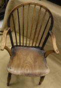 A 19th Century Thames Valley stick back Windsor elbow chair