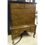 An 18th Century oak chest on stand,