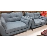 A French Connection "Zinc" two-seat sofa and matching cuddler in teal