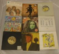 Two boxes of 45 rpm single records, mainly 1970s-1990s, various artists including Visage,