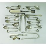 A set of six Georgian silver teaspoons (by Peter and William Bateman, London 1814),