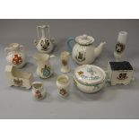 A collection of approximately 75 pieces of crested china wares, including Willow, Gemma, Foley,