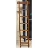 A stained pitch pine library ladder (for decorative use only)