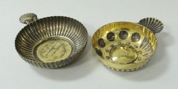 A 19th Century French silver tastevin (by Tétard Frères of Paris), together with another, 3.