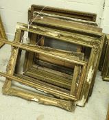 Eleven gilt wood and gesso picture frames