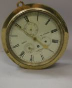 A Dent of London nautical bulkhead wall dial brass cased,