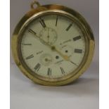 A Dent of London nautical bulkhead wall dial brass cased,