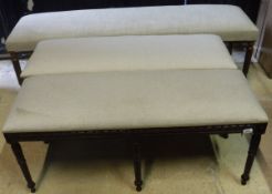 Three upholstered window seats in the 19th Century manner,