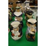 A collection of eight various 20th Century Toby and other character jugs (8)
