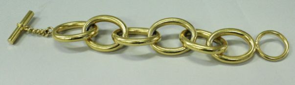 A vintage Chanel gilt chain bracelet of large proportions, circa 1980's,