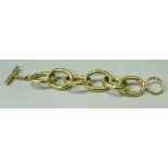 A vintage Chanel gilt chain bracelet of large proportions, circa 1980's,