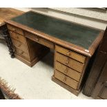 A 19th Century birdseye maple veneered kneehole desk,