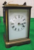 A circa 1900 brass cased carriage clock,
