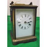 A circa 1900 brass cased carriage clock,