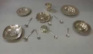 A collection of various small silver wares to include two modern Armada dishes,