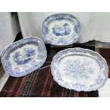 A 19th Century blue and white "British Rivers" pattern meat plate by CP Co.
