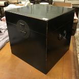 A set of four OKA black lacquered storage boxes in the Chinese taste CONDITION REPORTS