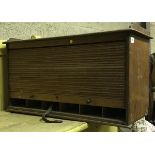 A mahogany tambour fronted office cabinet CONDITION REPORTS width 70 height 42