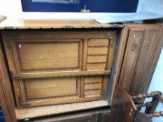 A Victorian ash wardrobe in the Gothic revival/aesthetic taste