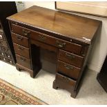 A George III mahogany kneehole desk CONDITION REPORTS size w 87 d 49 h 79 and rear