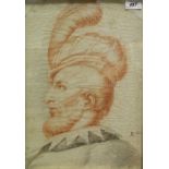 CONTINENTAL SCHOOL IN THE 17th CENTURY MANNER "Gentleman" a head study in profile of a bearded