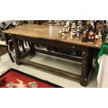 An 18th Century oak refectory table on bobbin turned legs CONDITION REPORTS