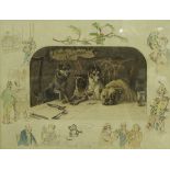 AFTER FRANK PATON "A Merry Christmas" a study of dogs at a dining table,