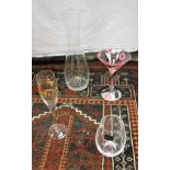 A collection of Dartington glass ware to include two boxed pairs of red wines, a boxed decanter,