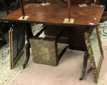 A 19th Century mahogany centre table together with an early Victorian mahogany framed and
