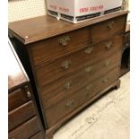 A 19th Century mahogany square front chest of two short over three long drawers