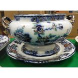 A Bombay "Japan" pattern soup tureen, serving plate,