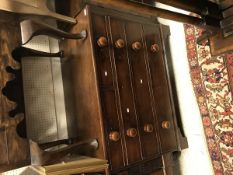 A Victorian mahogany chest of two short over three long graduated drawers to bracket feet