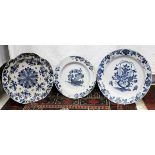 Three various 18th / 19th Century Delft chargers,
