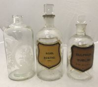 A collection of various pharmaceutical and other bottles including some labelled "potass.