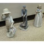 A collection of three various Lladro figures including "Switch Operator" limited edition 261/2000