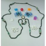A collection of 1960's and later plastic jewellery to include various rings, earrings, etc,