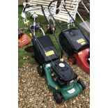 A petrol driven lawn mower